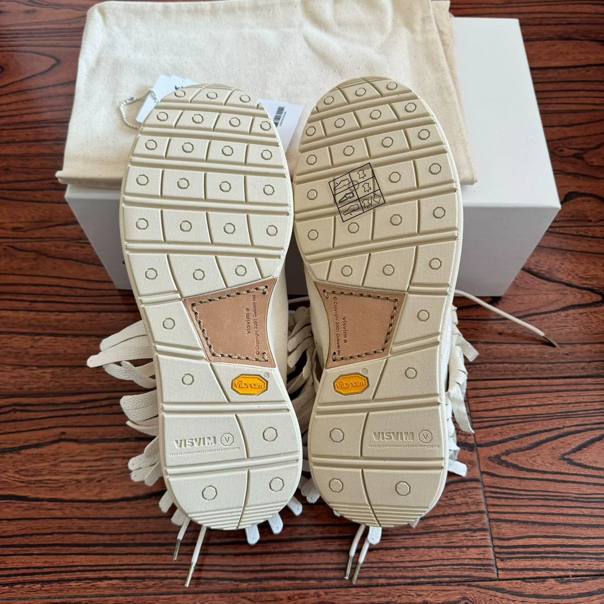 Visvim 23AW Aw Fbt Shaman Folk Fringe White Shoes