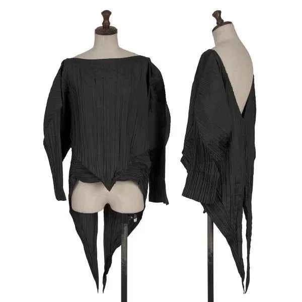 Issey Miyake Vintage Black Pleated Top