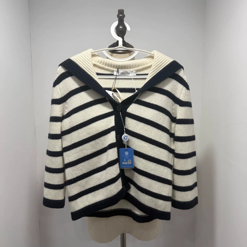 Dior Striped Logo Cardigan