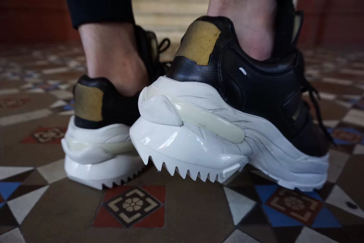 Maison Margiela FW19 Black Retro Platform Sneakers