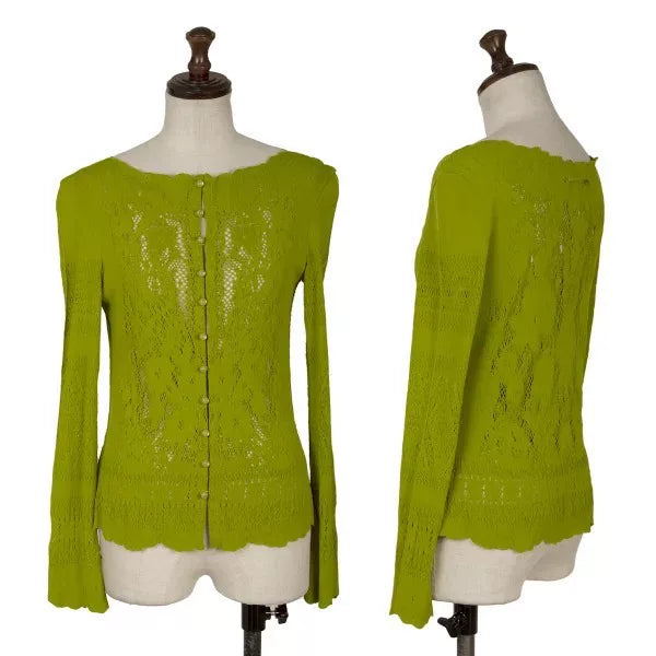 Jean Paul Gaultier Vintage Green Cut-Out Cardigan
