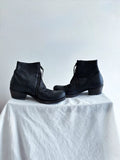 M.A+ Spiral Zip Leather Black Boots