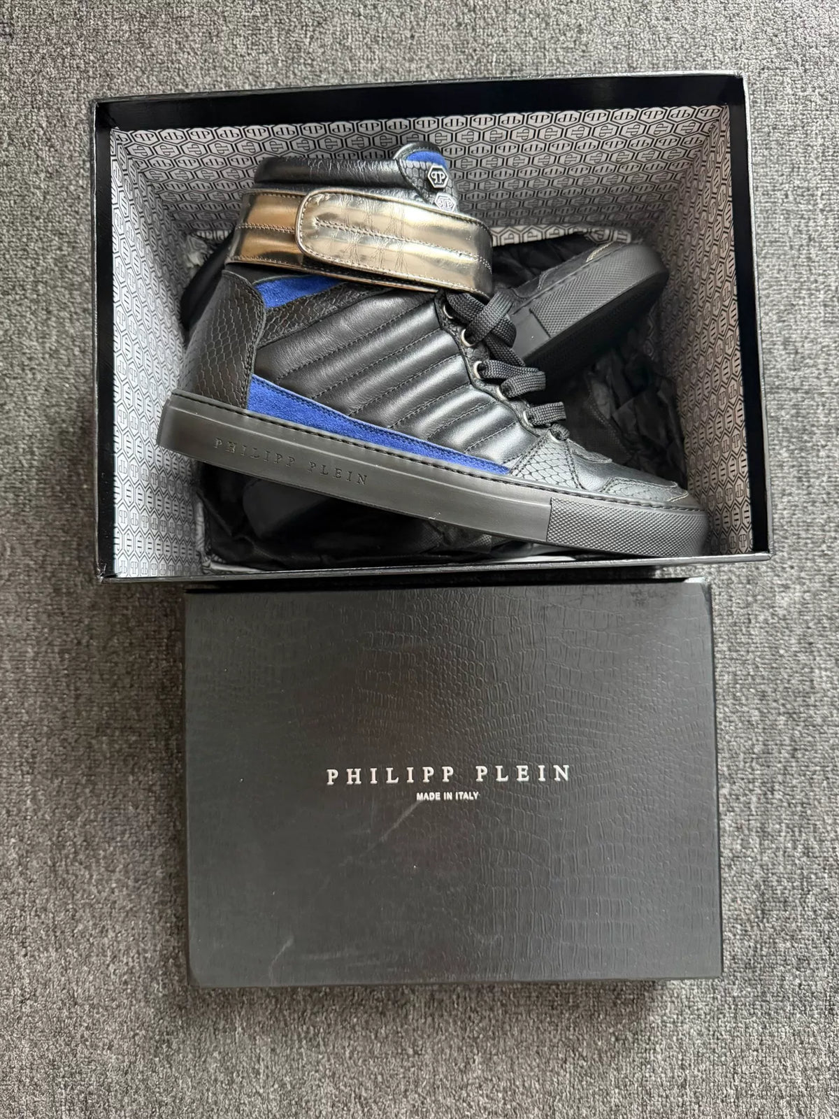 Philipp Plein Iconic Snake Print Lace-Up Sneakers