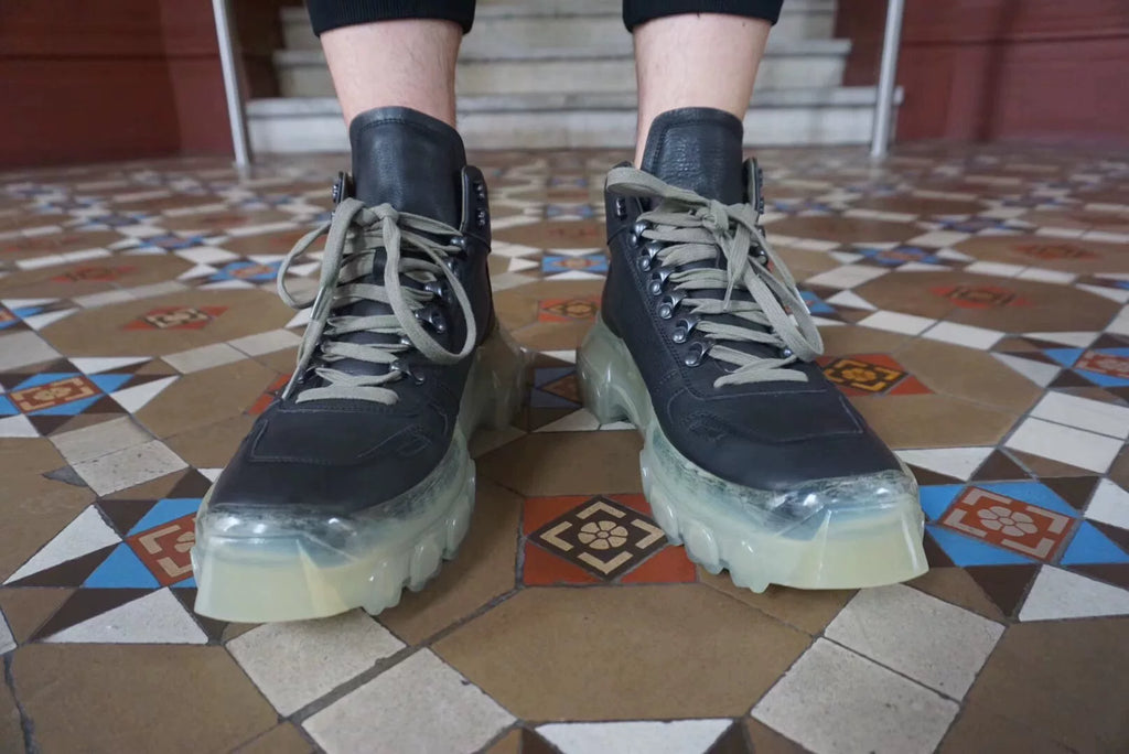 Rick Owens FW19 Black Clear Tractor Sneakers