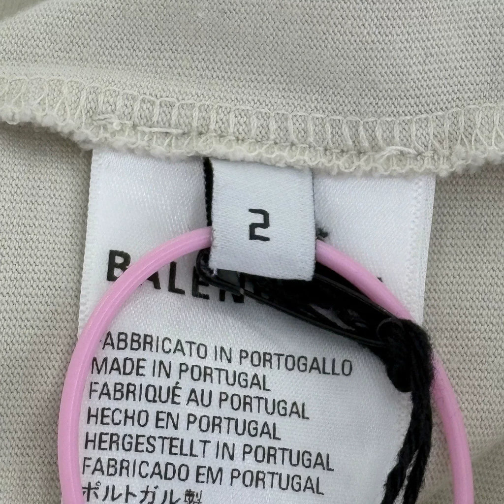 Balenciaga Off-White Letter Logo Print Crew Neck Short Sleeve Top