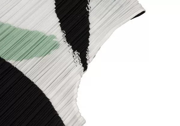 Issey Miyake Vintage Green Patterned Pleated Dress