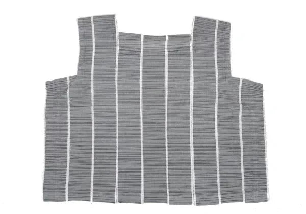 Issey Miyake Vintage Grey Striped Pleated Top
