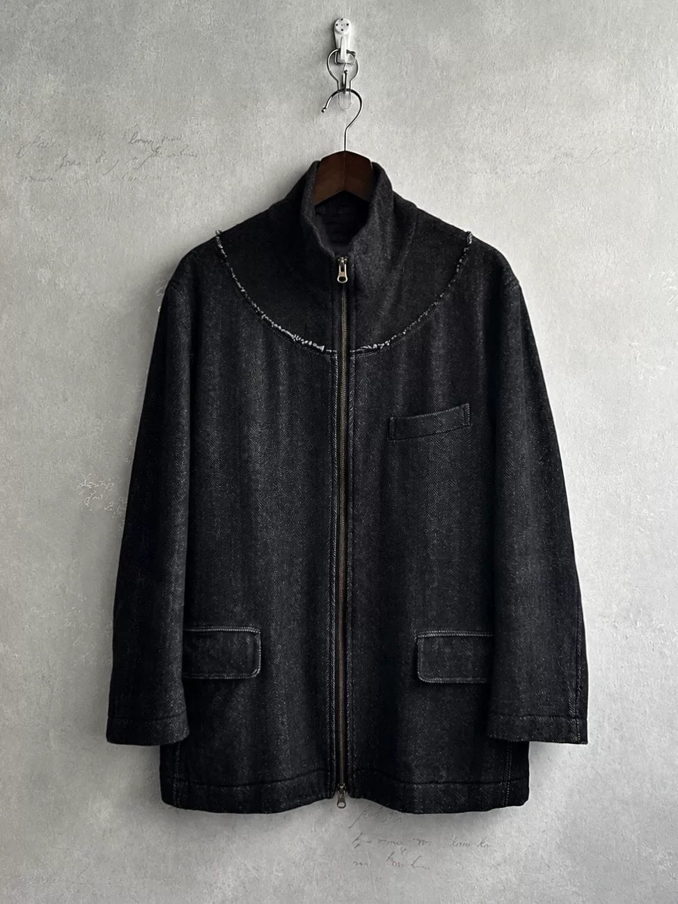 Issey Miyake 00s Raw-Edge Panel Mainline Jacket