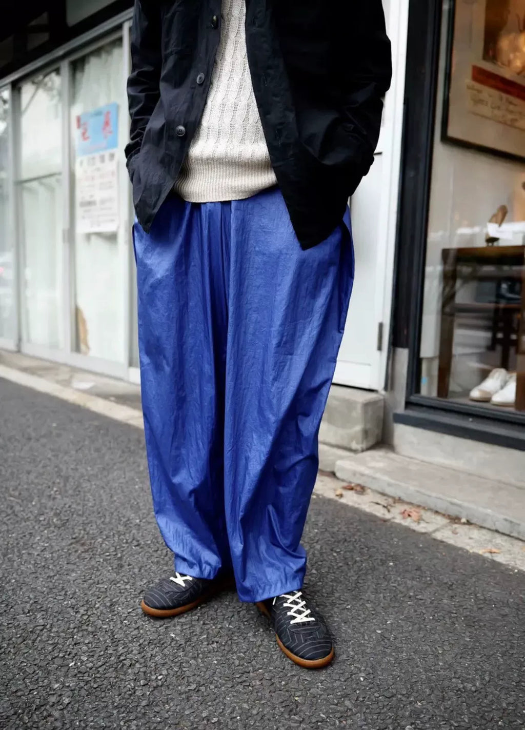 Issey Miyake 1980s Nylon Pleated Pants