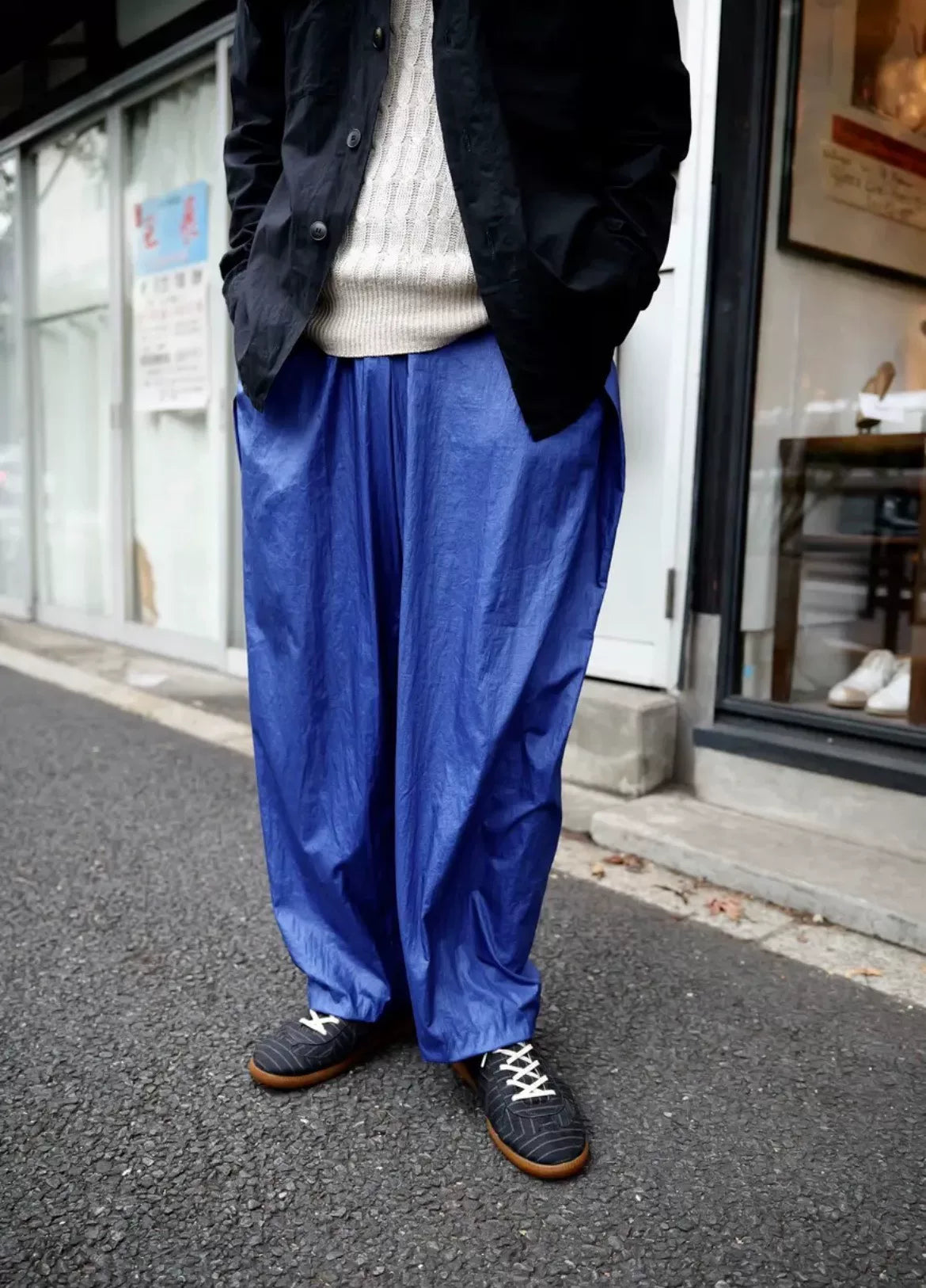 Issey Miyake 1980s Nylon Pleated Pants