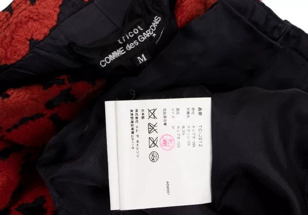 COMME des GARCONS Vintage Red Floral Mandarin Collar Top