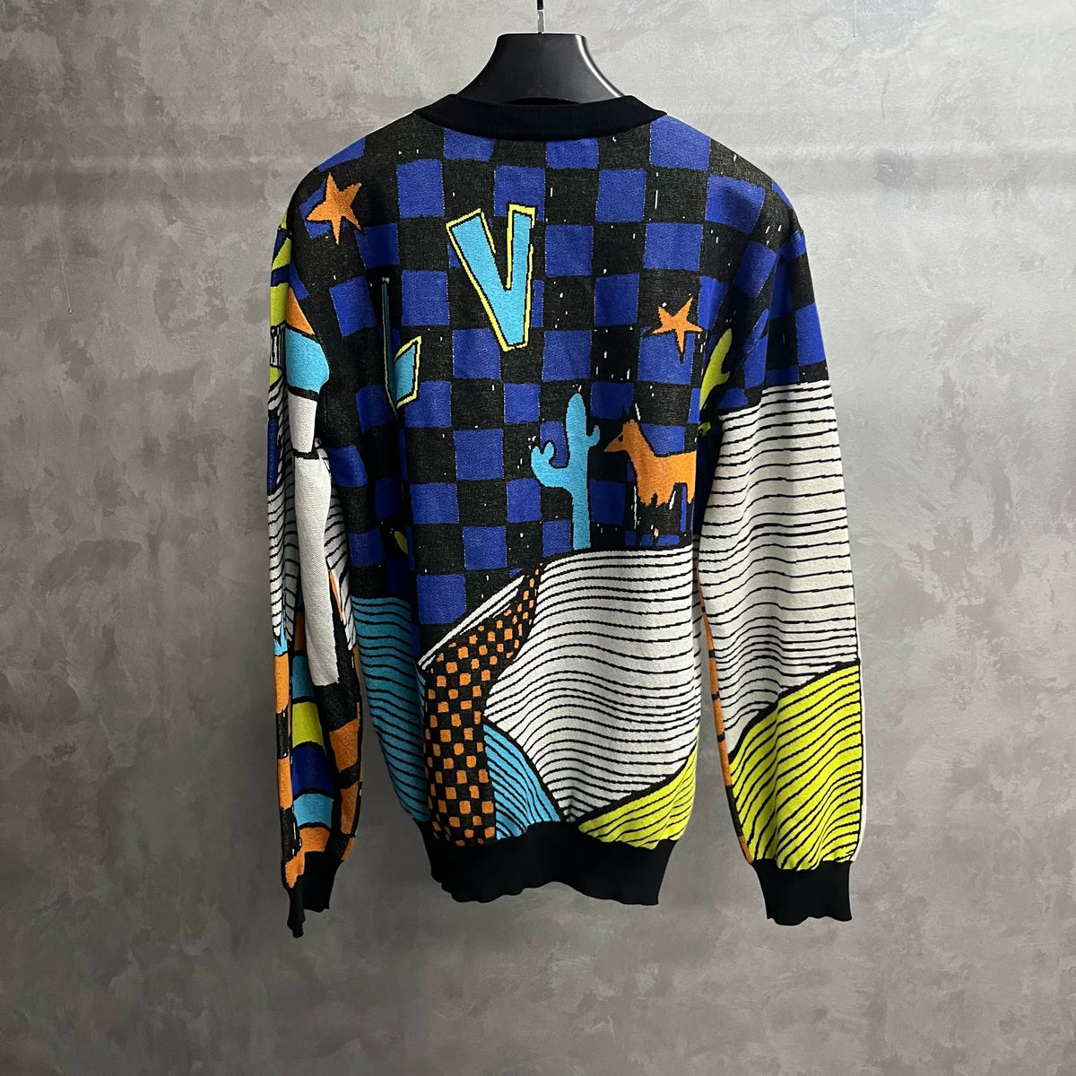 Louis Vuitton Multicolor Cartoon Animal Jacquard Knit Sweater
