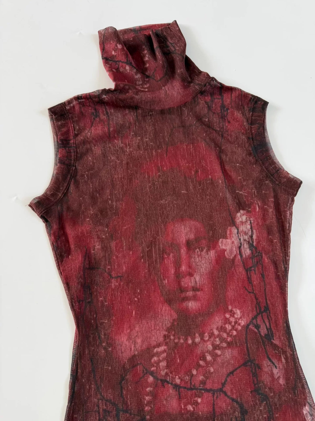 Jean Paul Gaultier Vintage Mesh Portrait Sleeveless Top