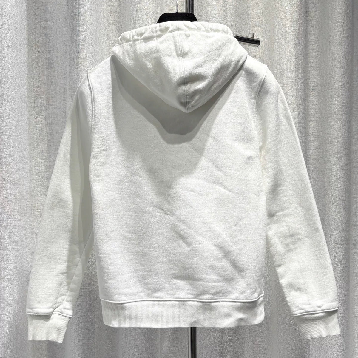 Dior White CD Letter Embroidered Combed Cotton Hooded Sweater