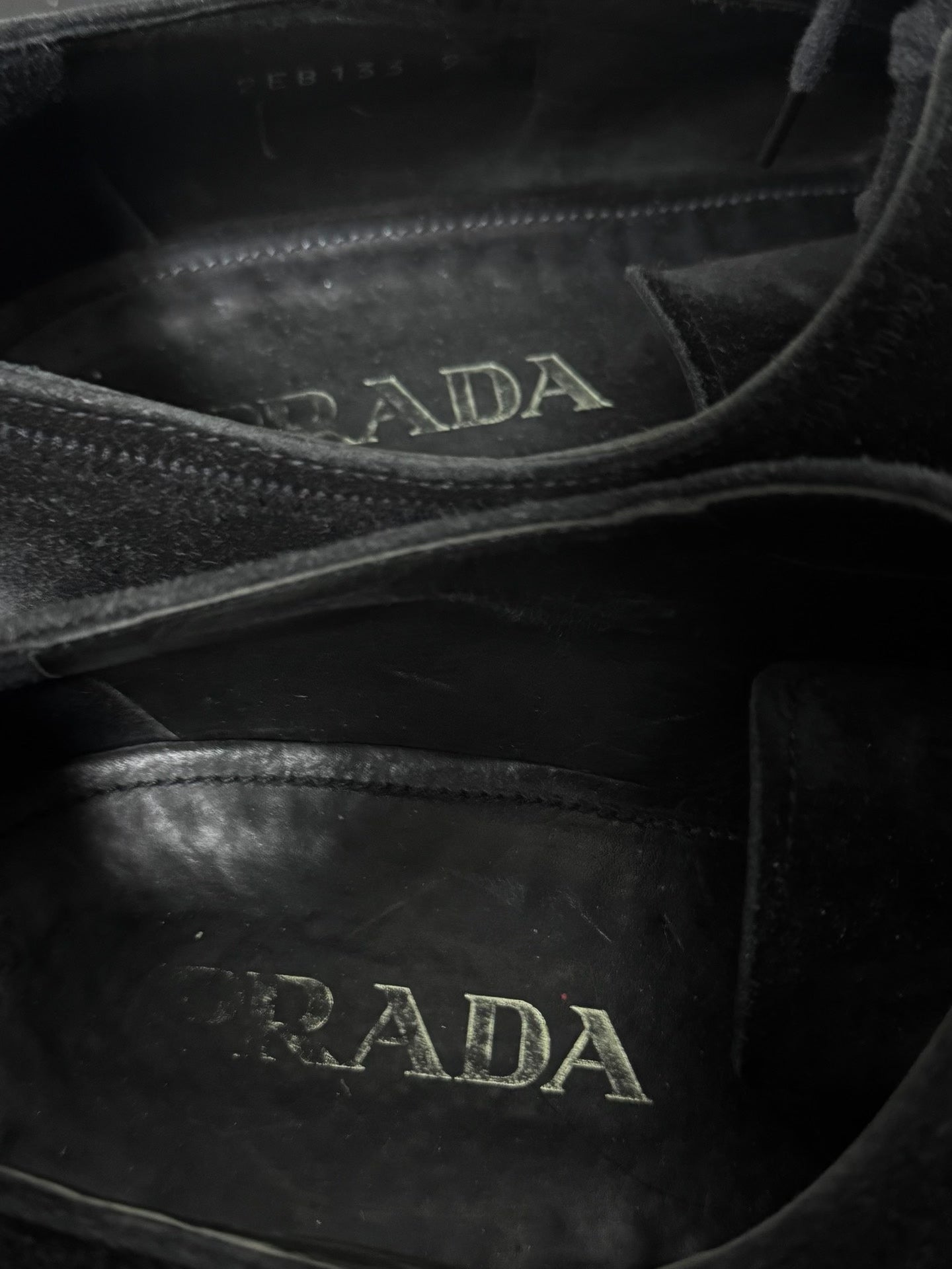Prada Suede Stitch Derby Shoes