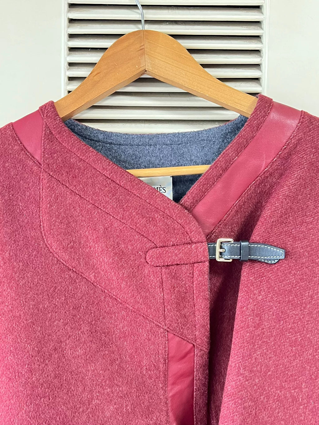 Hermès Cashmere Pieced Leather Red Jacket