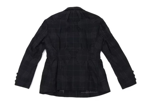 Issey Miyake Vintage Black Plaid Suit Jacket