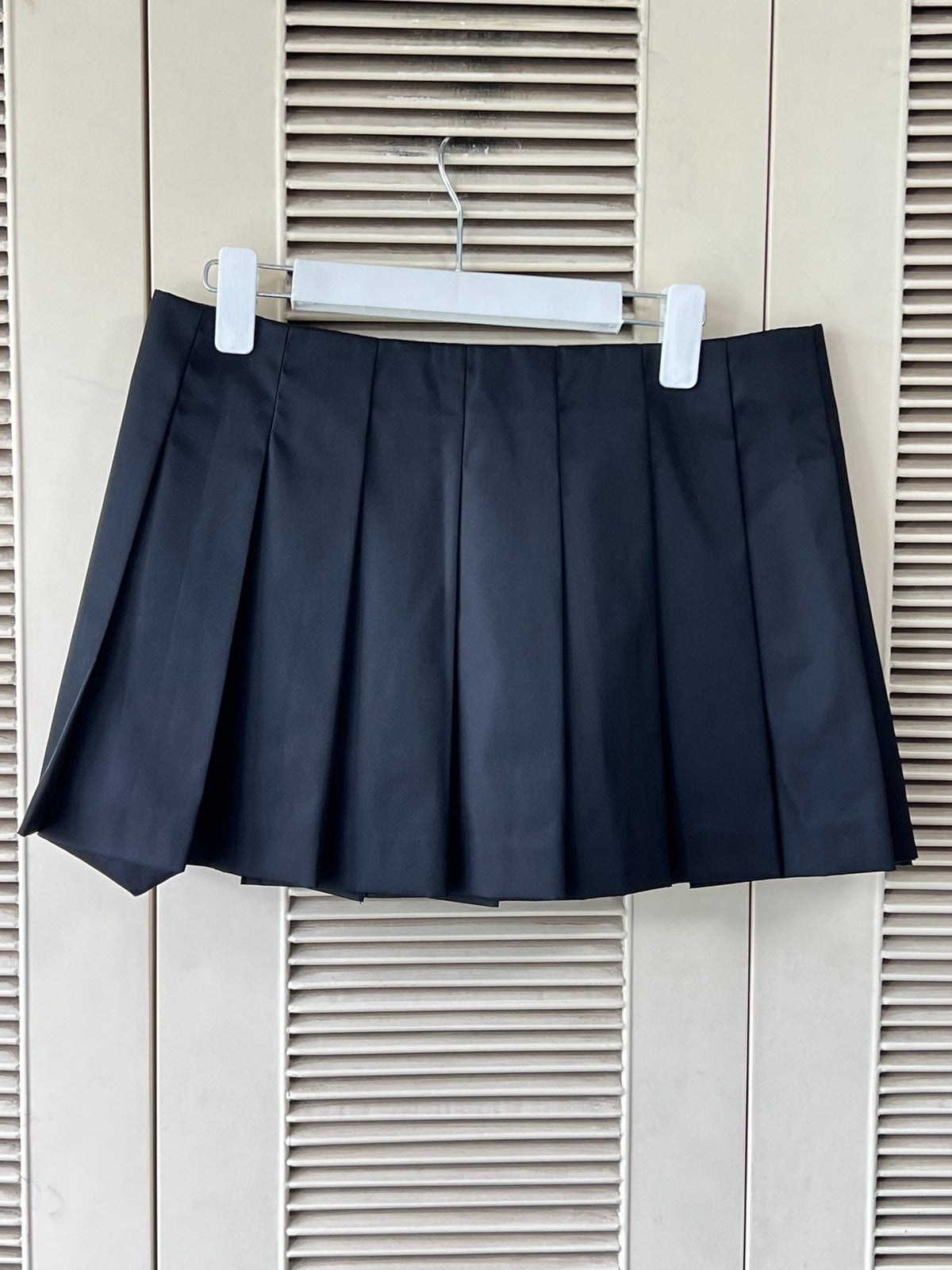 Prada Re-Nylon Recycled Nylon Belted Triangle Logo Skirt