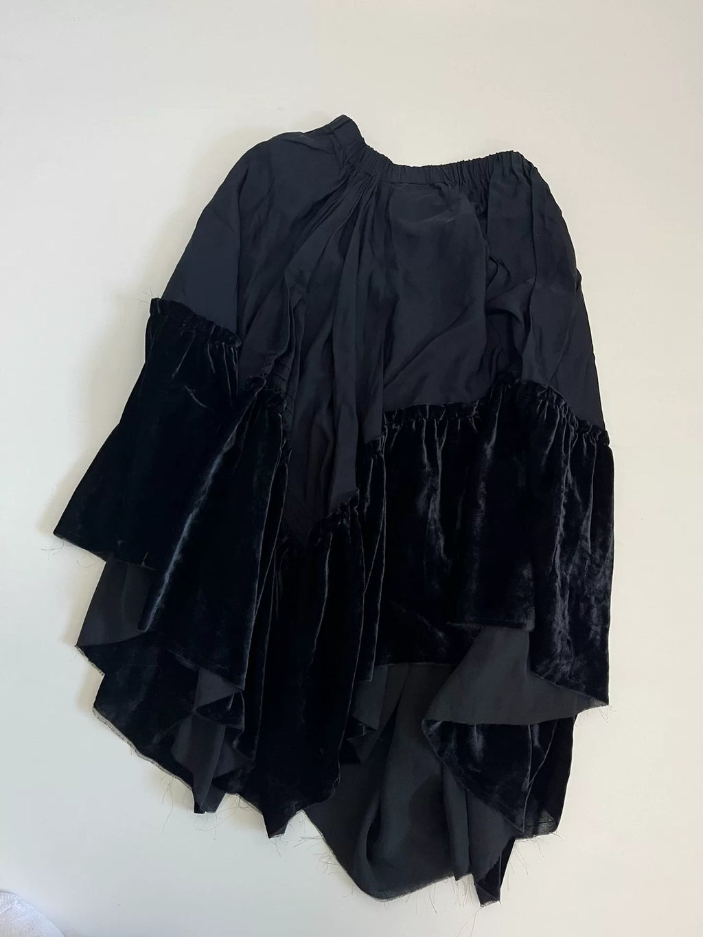 Comme des Garçons Rei Kawakubo Tricot Line Velvet Patchwork Skirt