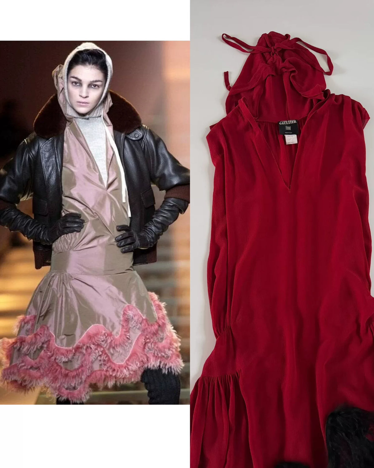 Jean Paul Gaultier Runway Fuzzy Silk Dress