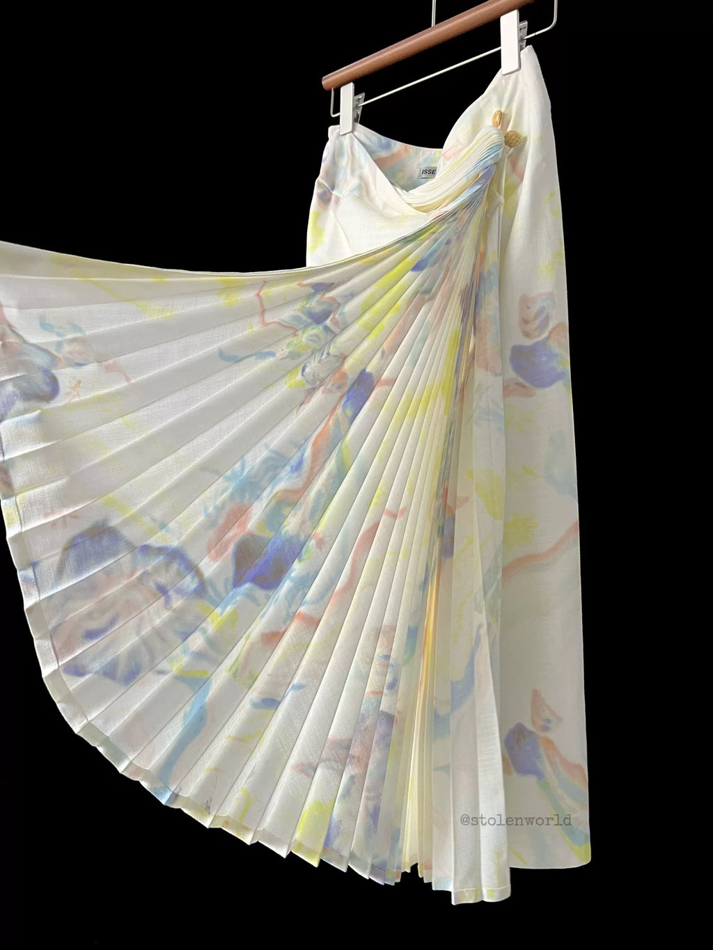 Issey Miyake 06SS Runway Oil Paint Pleated Skirt - Devines