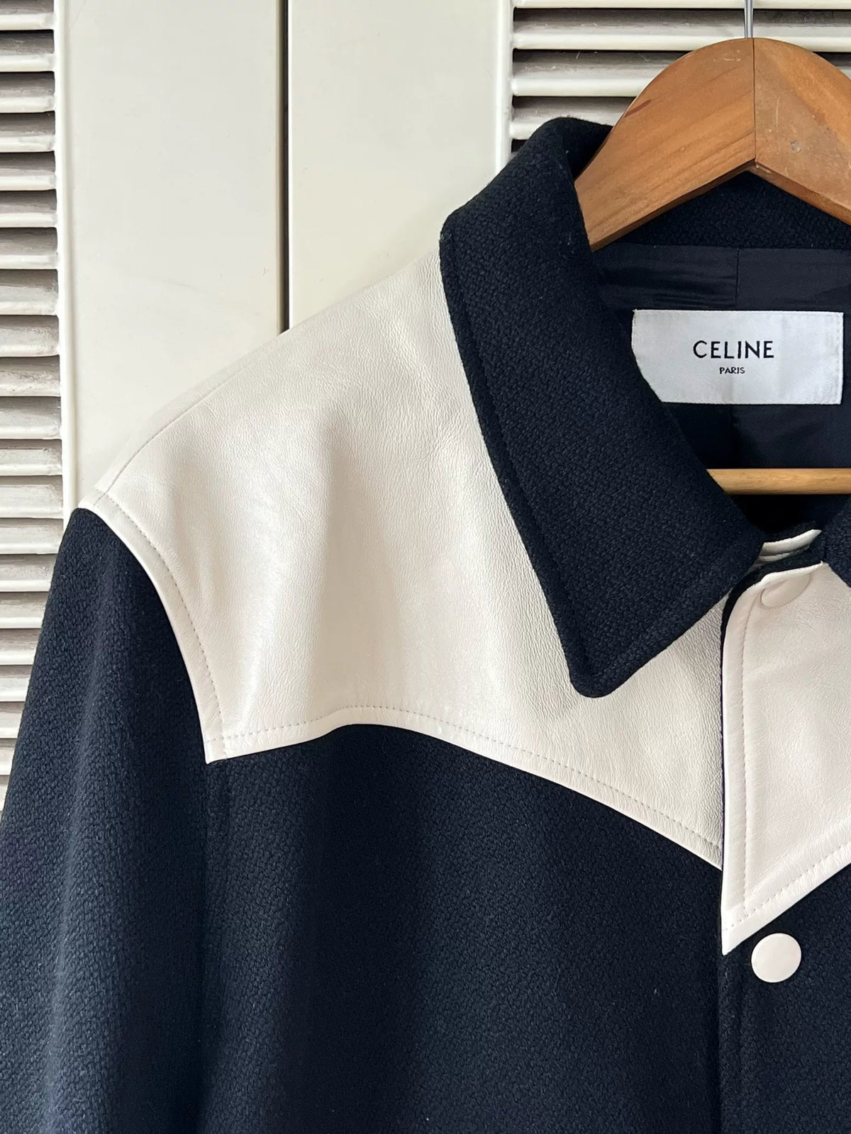 Celine Wool and Lambskin Baseball Jacket