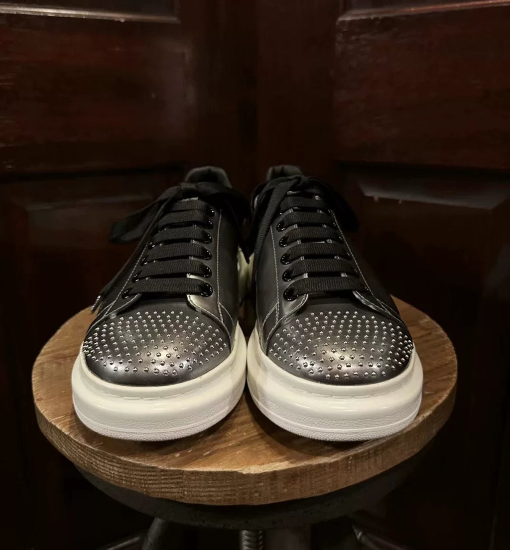 Alexander McQueen SS16 Silver Mirror Studded Sneakers