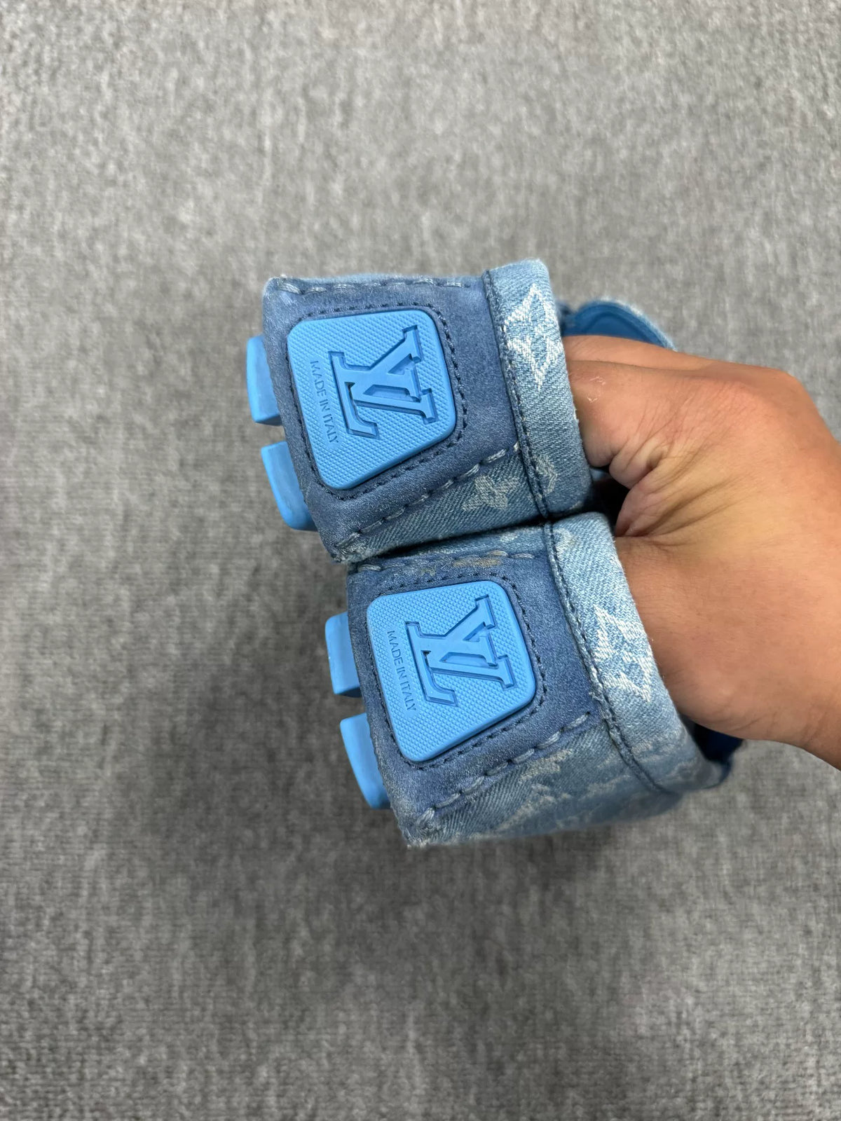 Louis Vuitton Denim Blue Leather Loafers