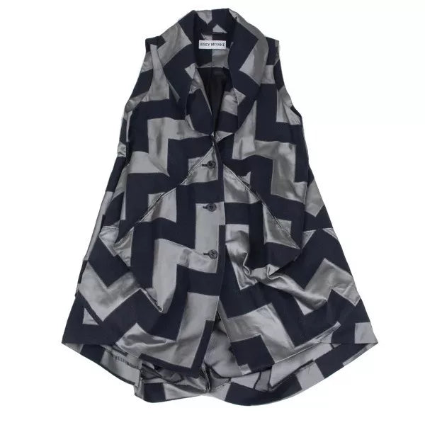 Issey Miyake Vintage Grey Geometric Vest