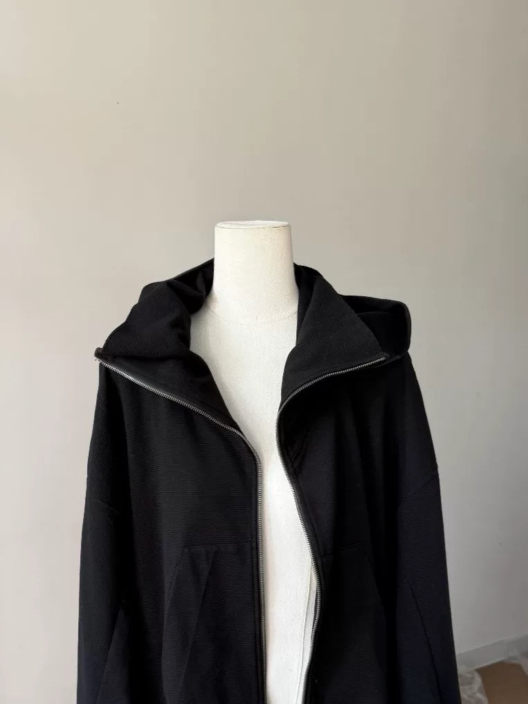 Julius FW22 Dark Vanguard Back Print Hooded Zip-Up Jacket