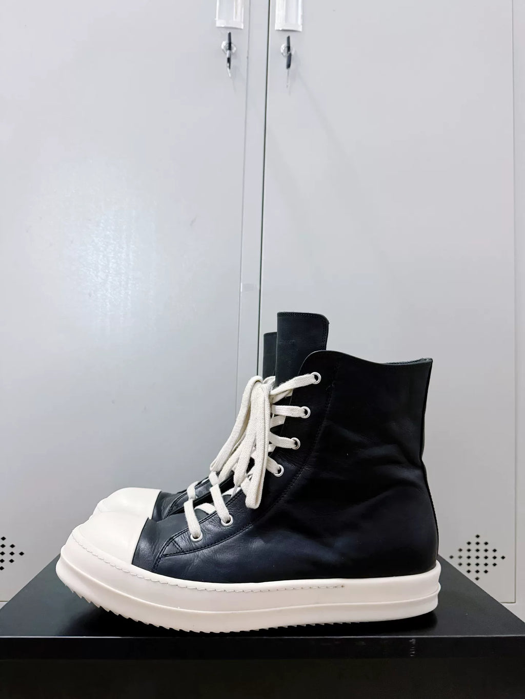 Rick Owens Black High-Top Cowhide Large Converse Sneakers