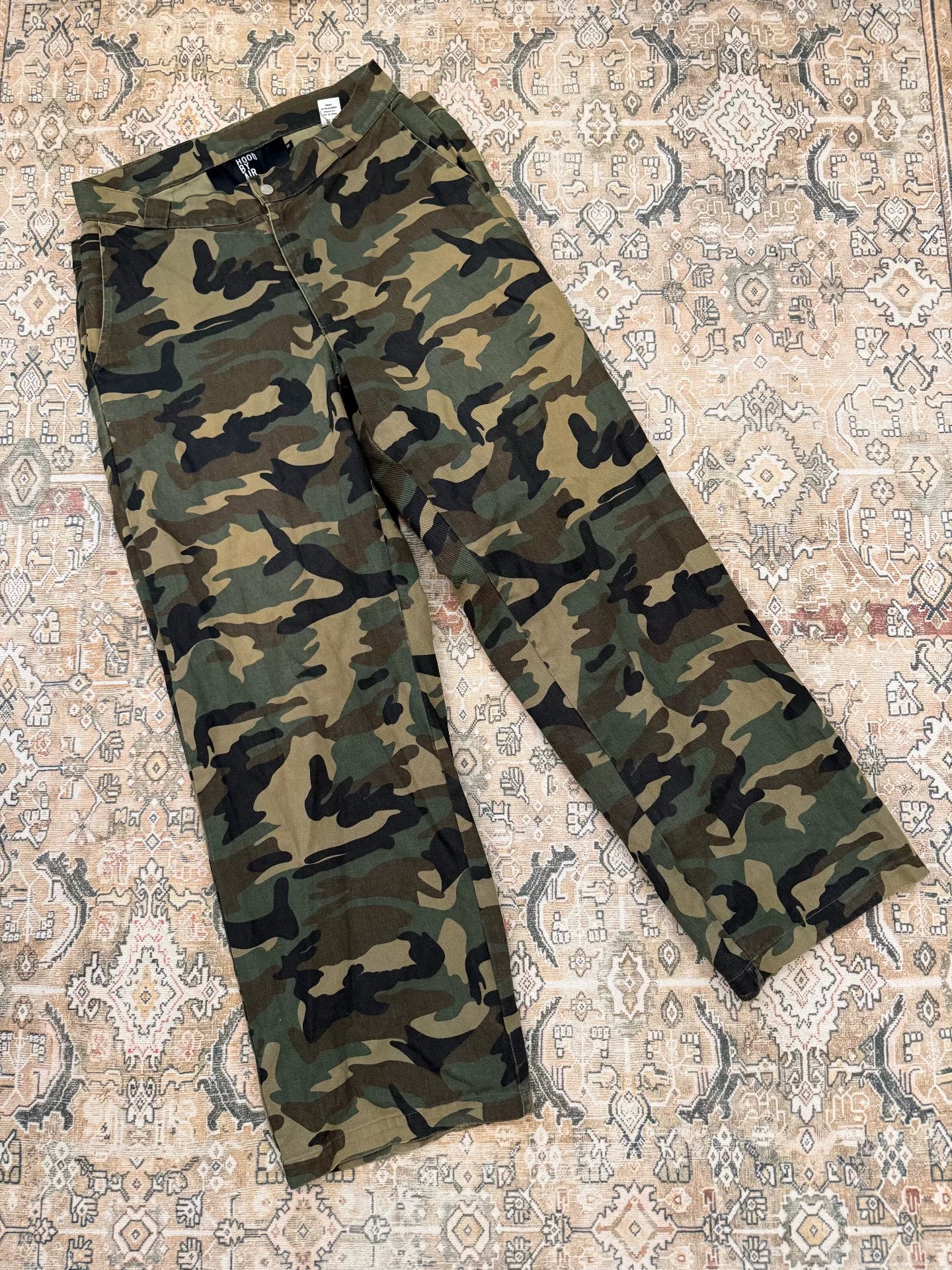 Hood By Air HBA Camo Double-Waist Straight-Leg Cargo Pants