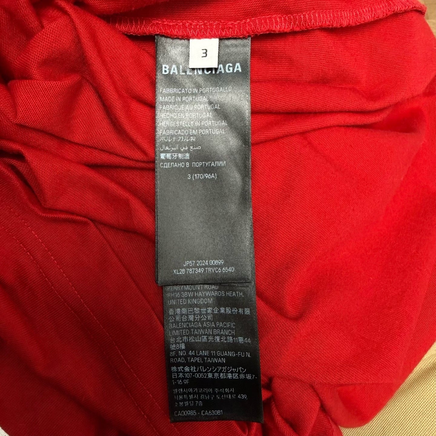 Balenciaga Keep Calm Red Short Sleeve T-Shirt