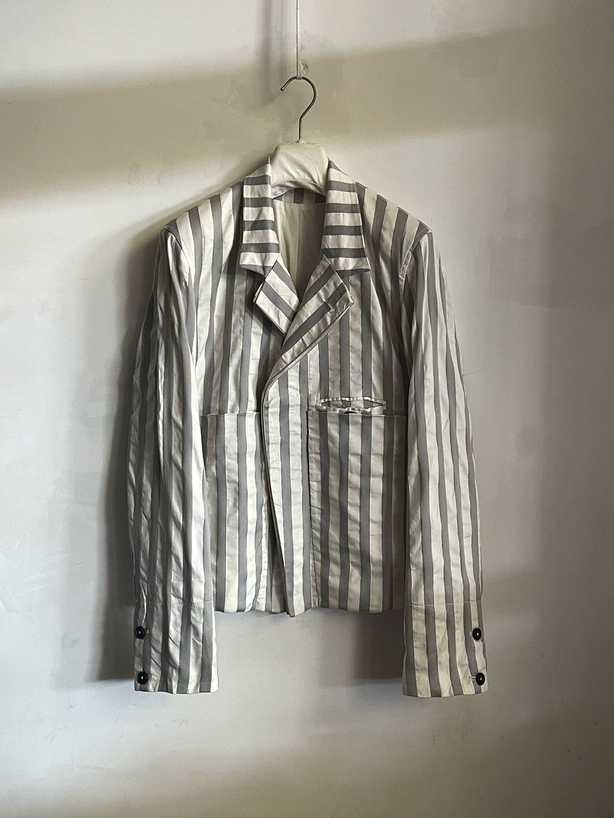 Ann Demeulemeester Striped Cotton Nylon Blazer