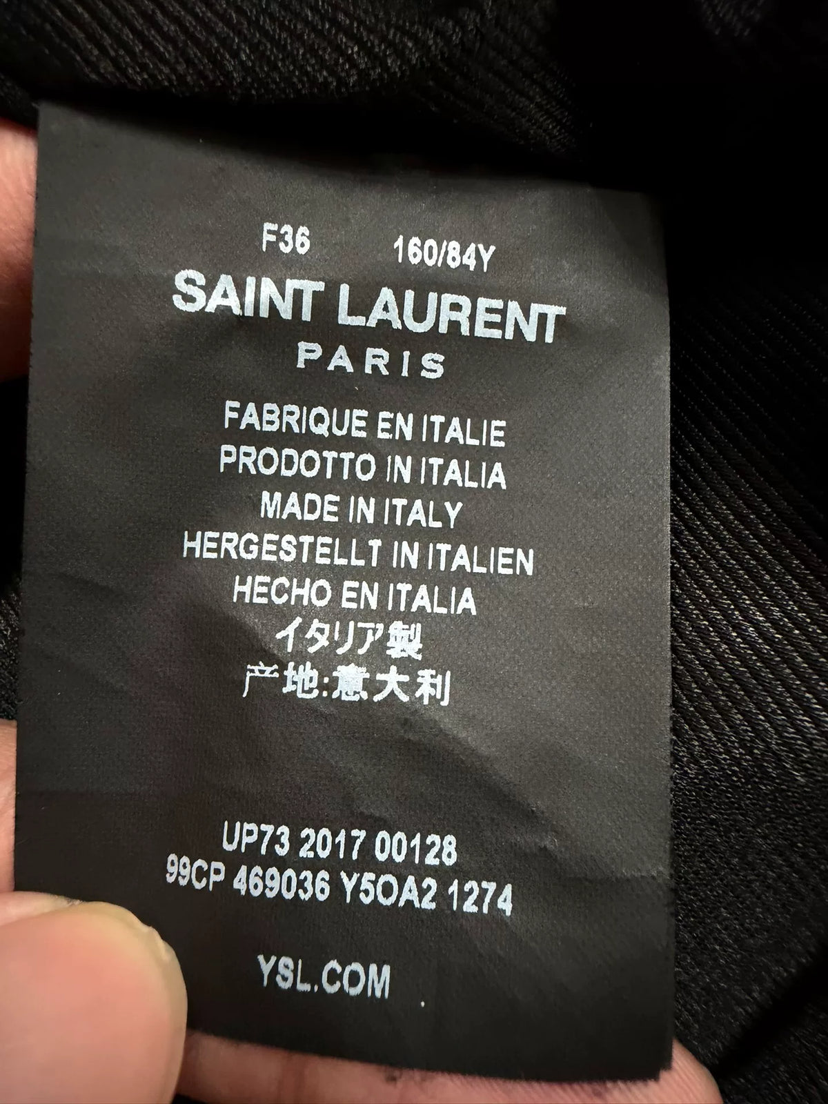 Saint Laurent FW17 L01 Embossed Lambskin Logo Jacket