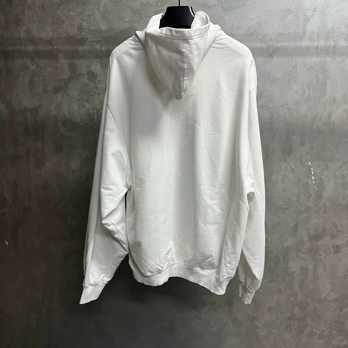 Balenciaga White Logo Print Hooded Sweater