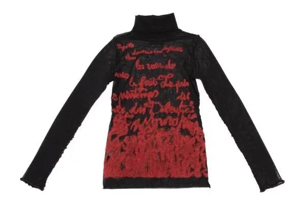 Jean Paul Gaultier Vintage Black Patterned Mesh Top