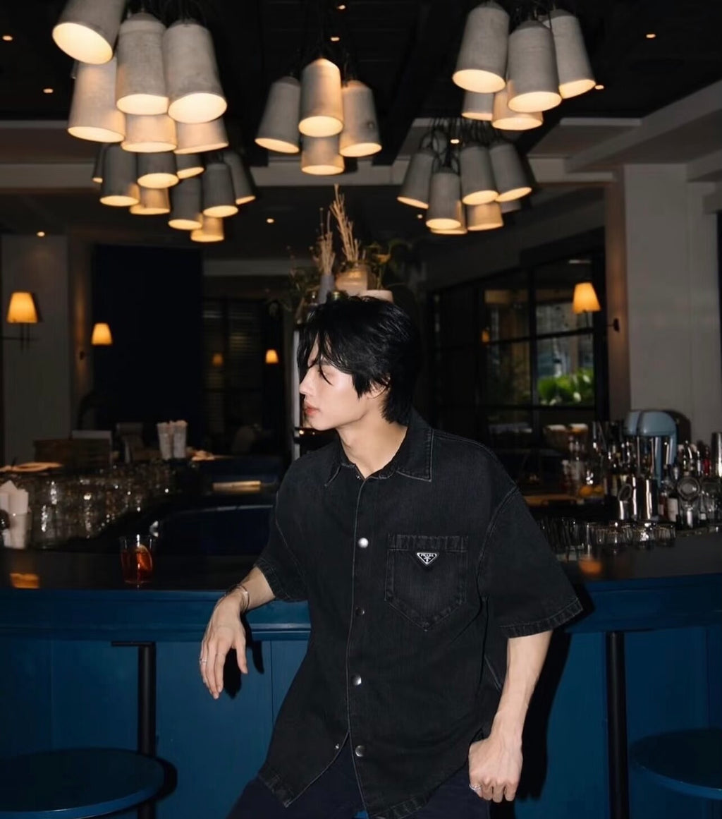 Prada Denim Short Sleeve Shirt