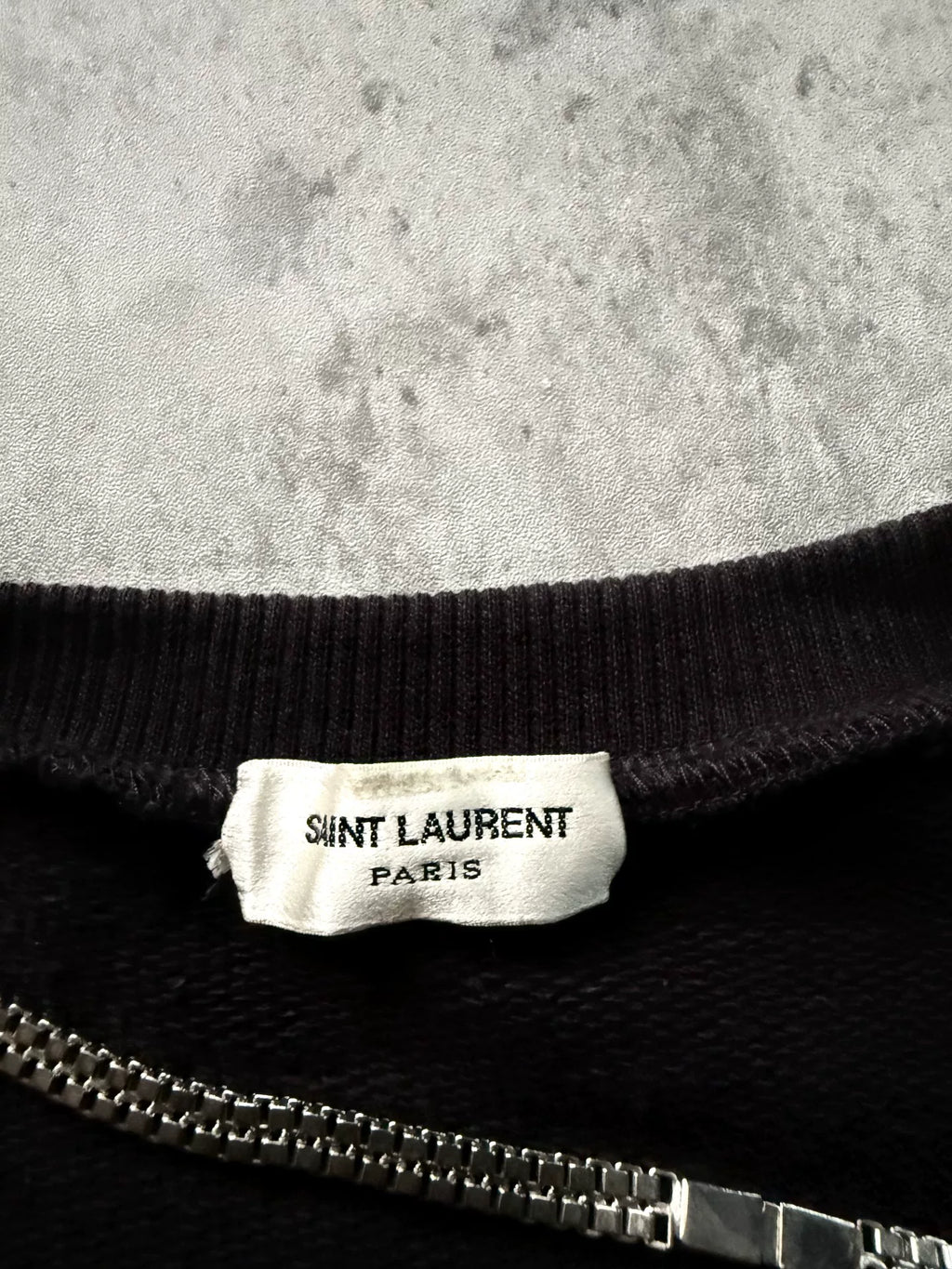 Saint Laurent Paris 14AW Black Chain Long-Sleeve Sweater
