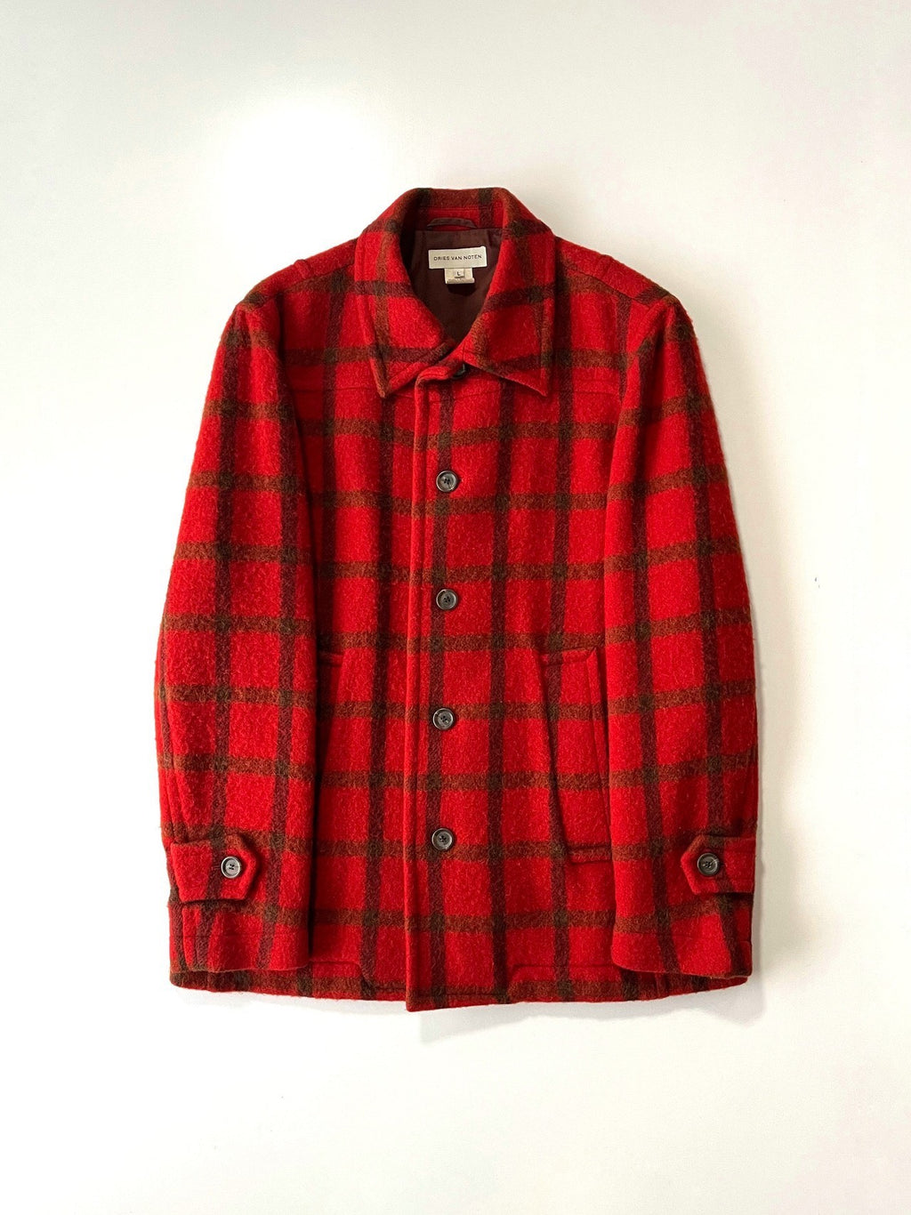 Dries Van Noten 1990s Check Wool Coat