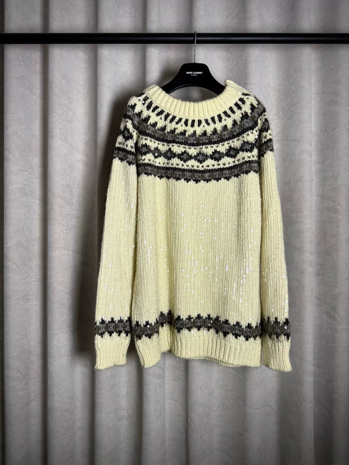 Saint Laurent 13AW Christmas Sequin Sweater by Hedi Slimane