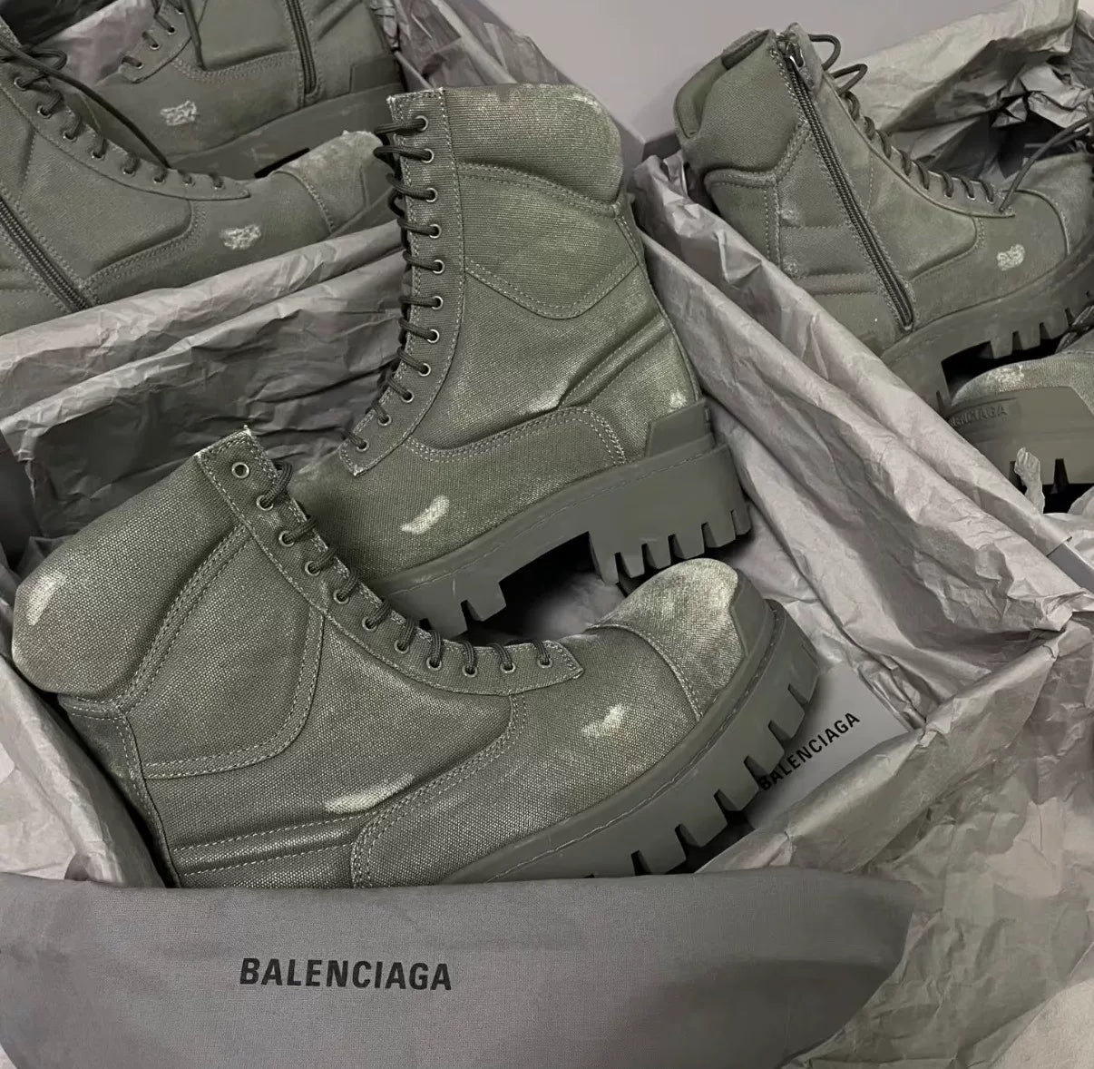 Balenciaga Paris Military Boots Strike