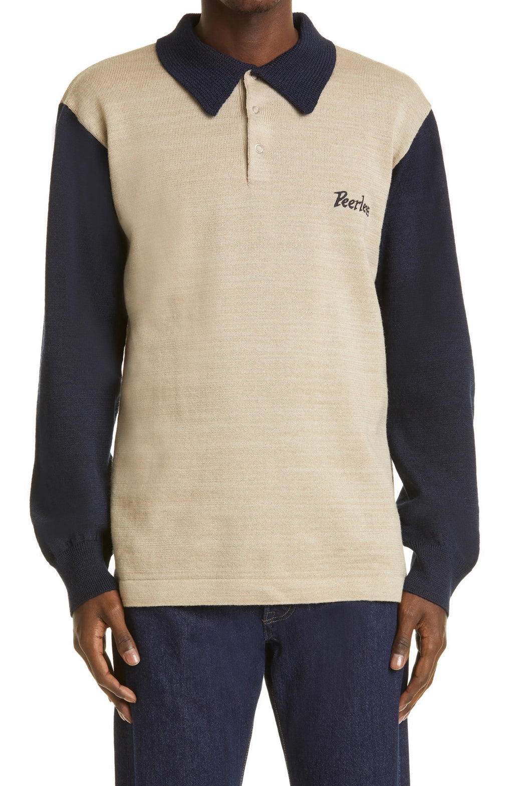 Visvim 22SS Godfrey Knit Long Sleeve Color-Block Sweater