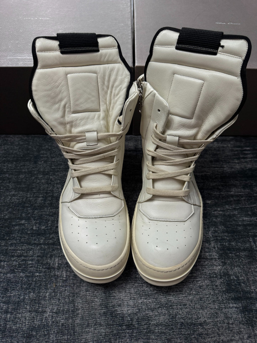 Rick Owens White Inverted-Triangle Sneakers