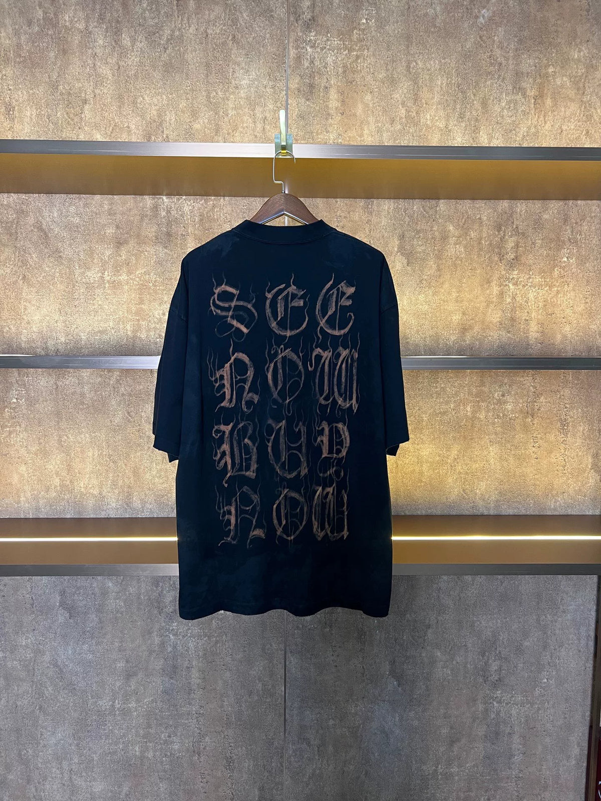 Balenciaga Sanskrit Embroidered Short Sleeve Top