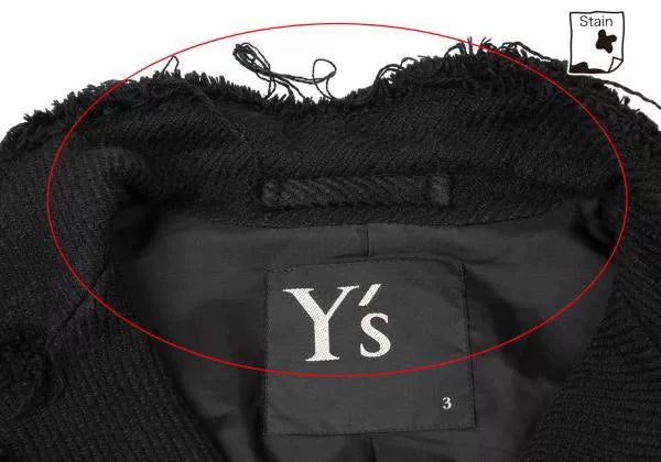 Yohji Yamamoto Black Raw-Edge Jacket