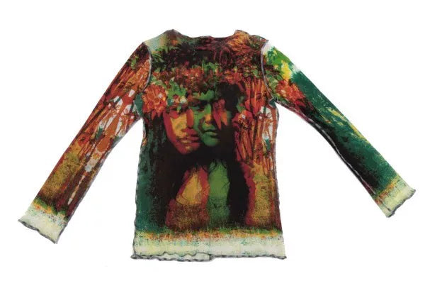 Jean Paul Gaultier Vintage Green Portrait Cardigan