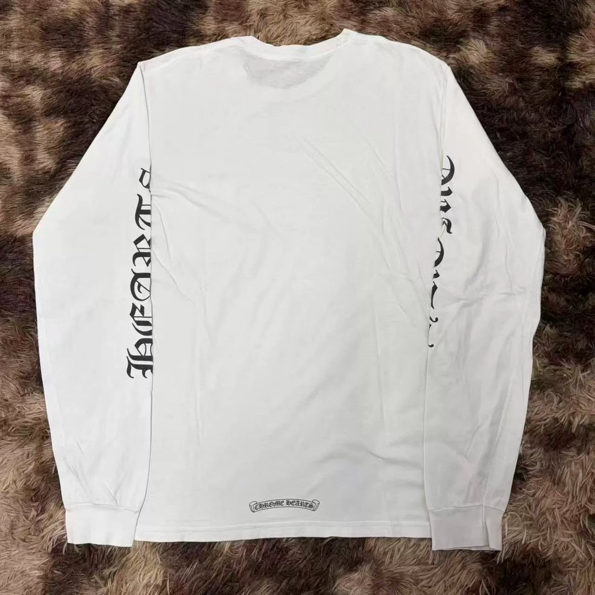 Chrome Hearts White Collar Sanskrit Long Sleeve Top