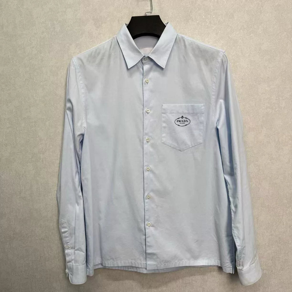 Prada Letter Logo Embroidered Single-Breasted Shirt