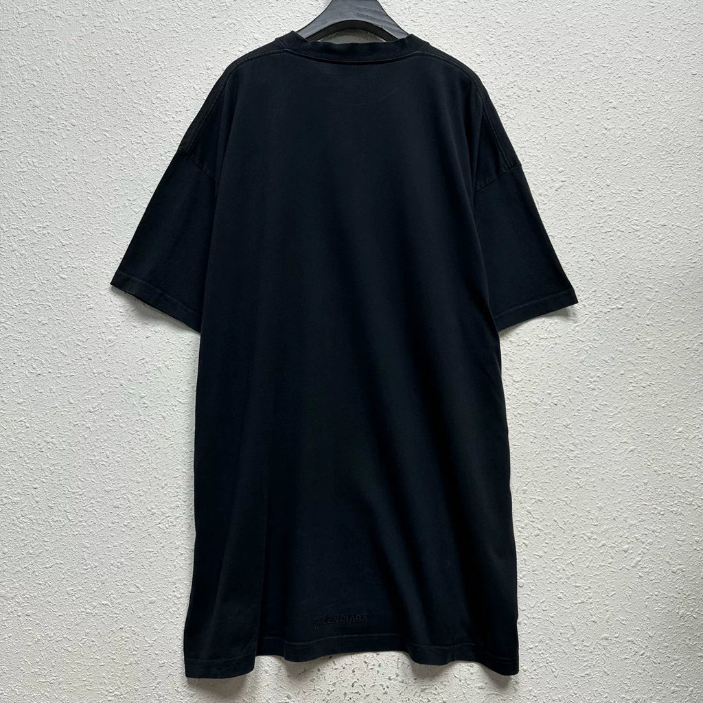 Balenciaga Simpson Print Distressed Short Sleeve Top